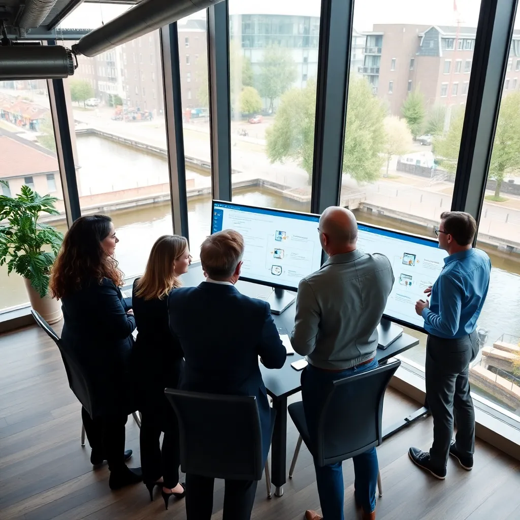 Agile projectmanagement sessie in een Nederlands technologiebedrijf